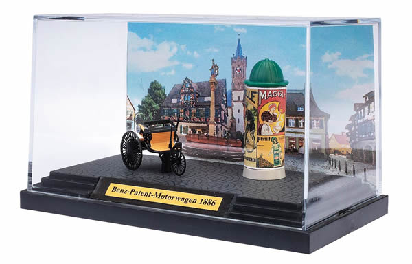 Busch 40006 HO Scale 1886 Benz-Patent Motorwagen with Advertising Pillar- Assembled
