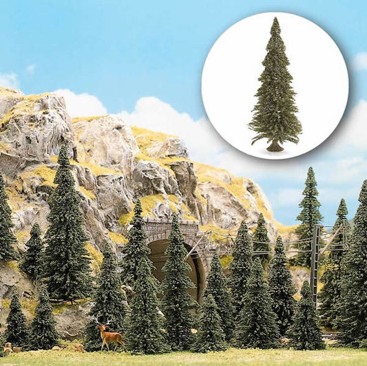 Busch 6577 N Scale Trees Conifers -- Pines w/Roots Set 1-3/16 to 2-3/16" 3-6cm Tall