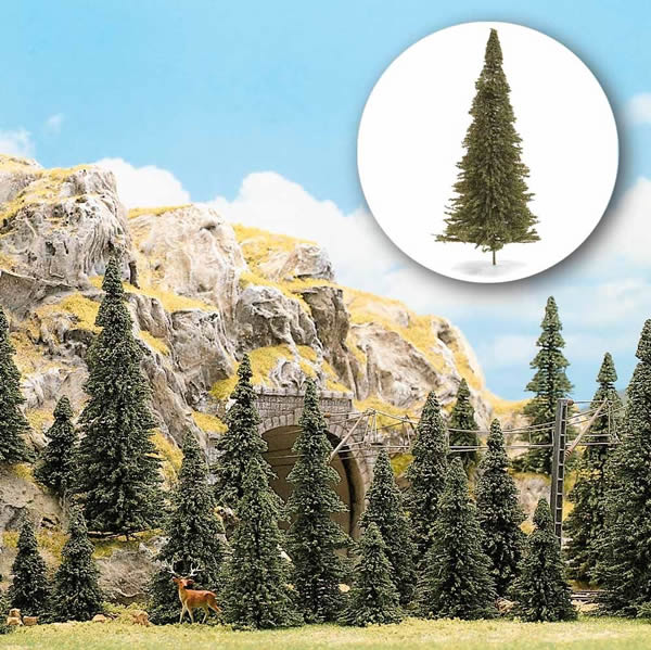 Busch 6470 All Scale Pine Trees -- 3 Each: 2-1/2, 3 & 3-1/2" 6, 7.5 & 9cm; 2 Each: 2, 4-1/2 & 5-1/2" 5,11,14cm