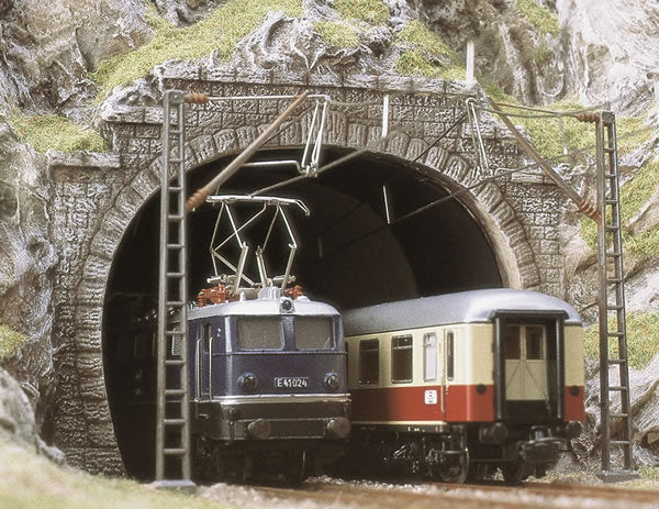 Busch 7027 HO Scale Double-Track Tunnel Portals pkg(2)