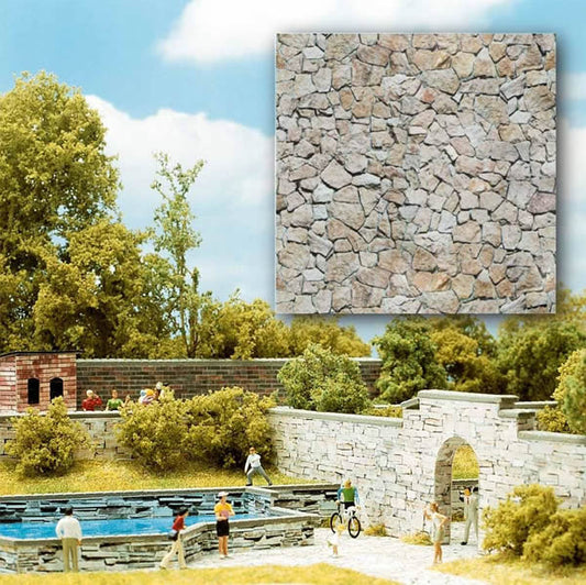 Busch 7422 HO Scale Wall Card 8-1/4" x 5-13/16" (21cm x 14.8cm) -- Natural Stone /2