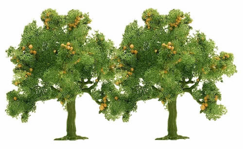 Busch 6628 All Scale Trees Deciduous -- Apple 1-3/4" 4.5cm Tall