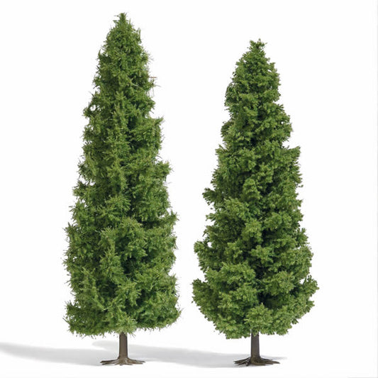 Busch 6124 HO Scale Larch Trees -- 7-1/4 and 7-7/8" 18.5 and 20cm pkg(2)