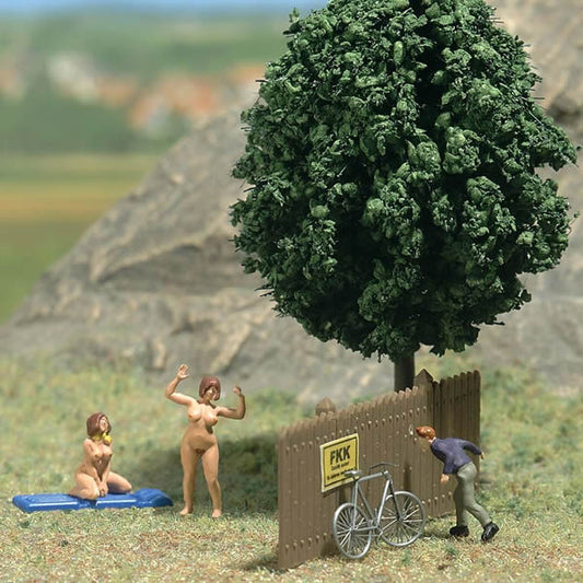 Busch 7669 HO Scale Complete Miniature Scene -- Admiring the Scenery (Nudist Colony - Adult)