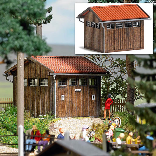 Busch 1586 HO Scale Wooden Restroom -- Kit - 2-3/8 x 2 x 1-3/4" 6 x 5 x 4.4cm