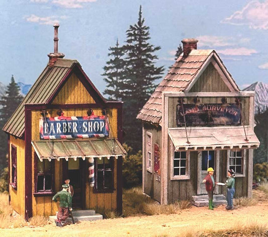 Bar Mills 512 HO Scale Twin Peaks -- Laser-Cut Wood Kit - Two Small Businesses