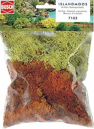 Busch 7103 A Scale Lichen -- Yellow & Brown 1-1/4oz  35g