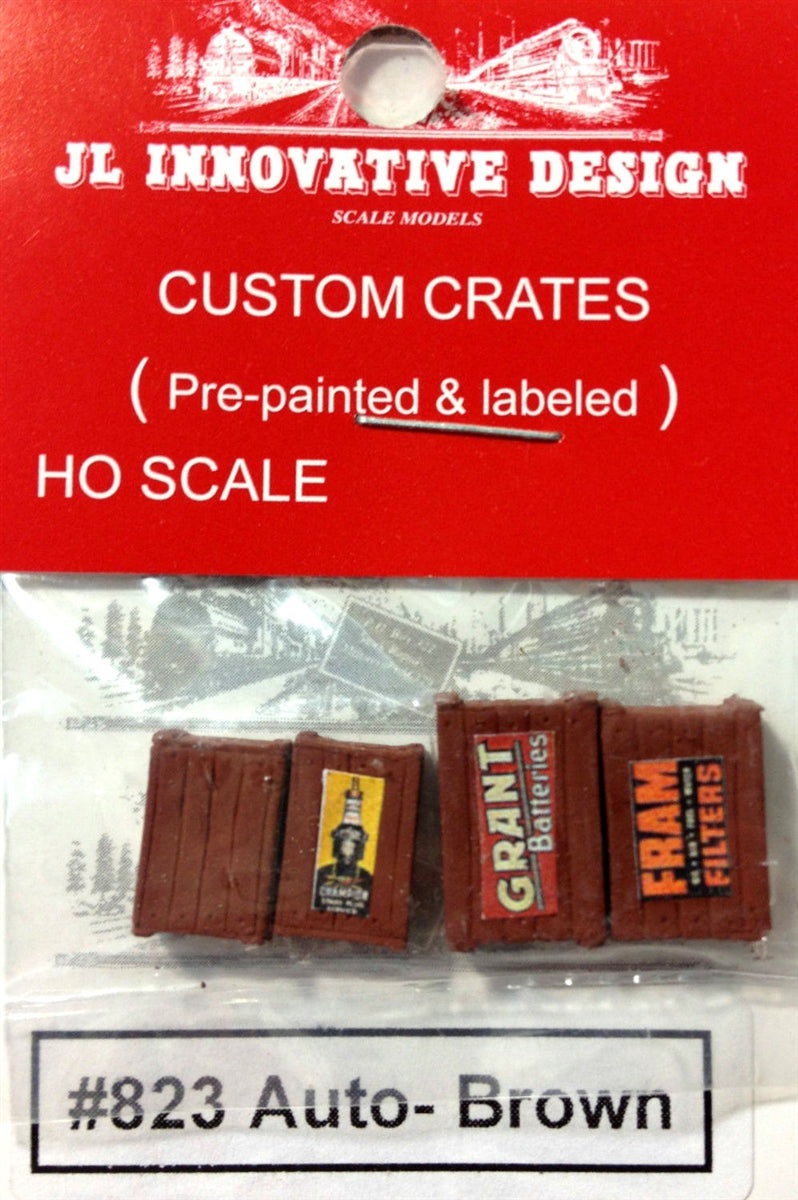 JL Innovative 823 HO Custom Crates Brown, Auto Parts Labels (4)