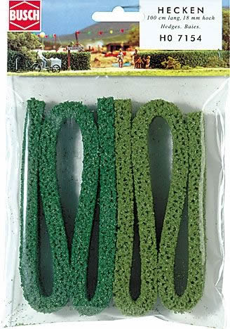 Busch 7154 HO Scale Hedge -- 25-13/32 x 11/16" 100cm x 1.8cm