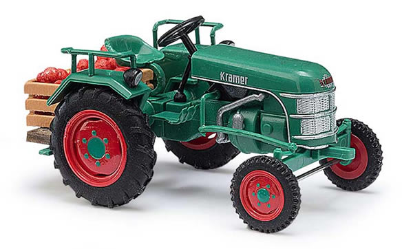 Busch 40070 HO Scale 1953 Kramer KL 11 Farm Tractor w/Apple Crate Load - Assembled -- Green, Red