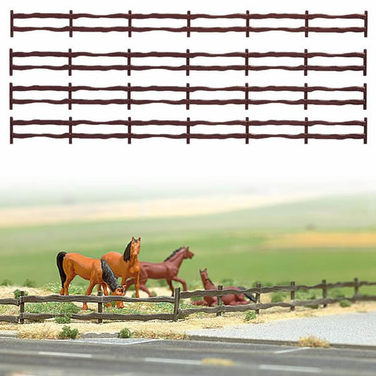 Busch 6008 HO Scale Fences -- Farm Field Set - 52" 132cm (brown)