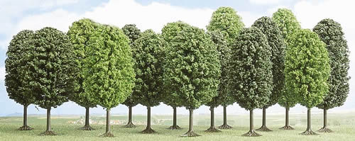 Busch 6586 N Scale Deciduous Trees -- Assorted