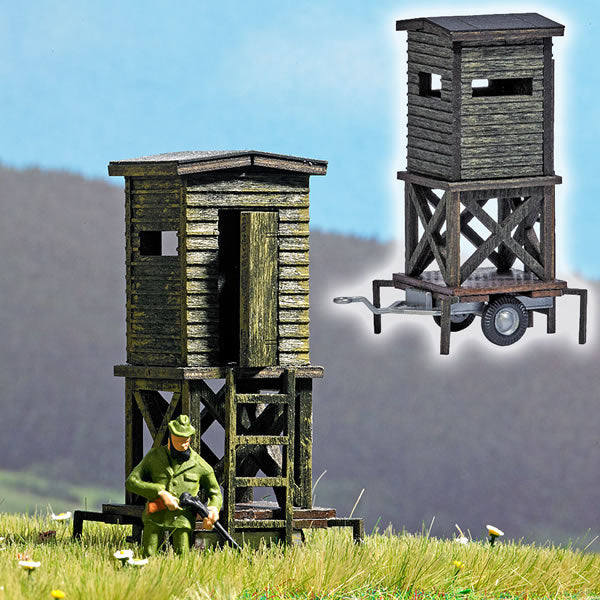 Busch 1565 HO Scale Portable Deer Stand/Hunting Blind on Trailer - Laser-Cut Wood Kit -- 1 x 1 x 1-15/16"  2.5 x 2.5 x 4.9cm