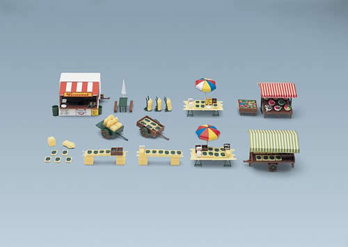 Faller 180582 HO Scale Market Stands & Carts