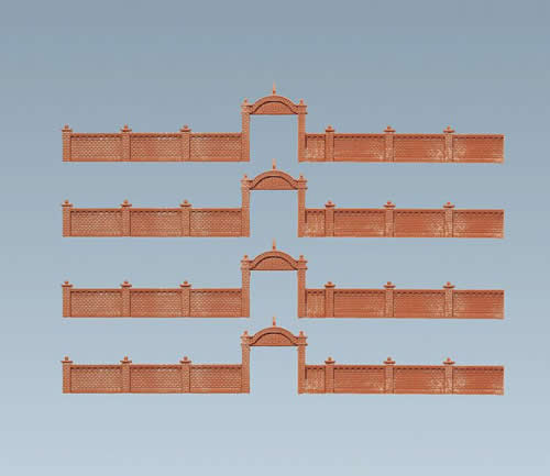 Faller 272405 N Scale Factory Wall, Era III -- 26-15/16" 68.4cm Total Length