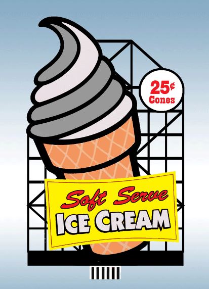 Miller Engineering 443002 Ho/N Soft Serve Billboard