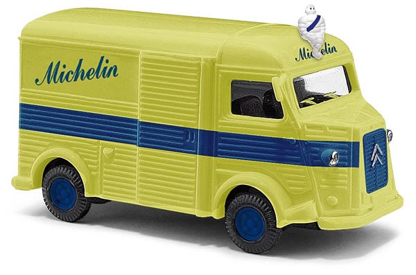 Busch 41923 HO Scale 1958 Citroen H Cargo Van - Assembled -- Michelin (green, blue, German Lettering)