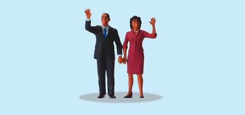 Preiser 65360 O Scale President Obama and The First Lady