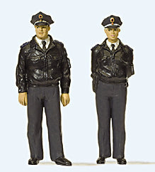 Preiser 65364 16438 Scale Standing Policemen -- 2 Officers in Blue Federal Republic of Germany Uniforms