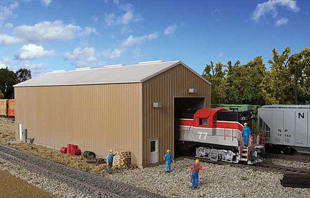 Walthers Cornerstone 2985 HO Scale Modern Single-Track Engine House -- Kit - 11 x 4-1/4 x 4-1/4" 27.9 x 10.7 x 10.7cm