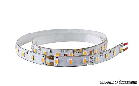 Viessmann 5086 All Scale Self-Adhesive 24V LED Light Strips with Resistors 5/16" .8cm Wide -- 2000K Warm White 6 Sections - 7 LEDs Each, Total 9-13/16" 25cm Long