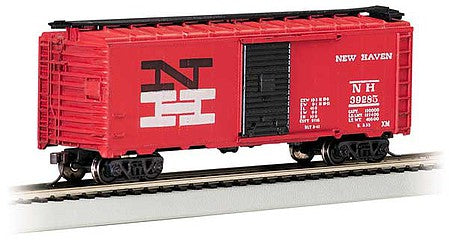 Bachmann 16015 HO Scale Pullman-Standard PS-1 40' Steel Boxcar - Ready to Run - Silver Series(R) -- New Haven 39285 (vermillion, black, white, Large NH Logo)