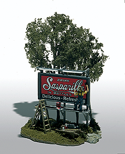 Woodland Scenics 105 HO Scale Mini-Scene(TM) Unpainted Metal Kit -- The Sign Painter (Roadside Billboard)