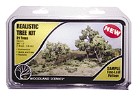 Woodland Scenics 1111 All Scale Realistic Trees Kits(TM) - Green Deciduous -- Medium Green - 3/4 to 3" 1.9 to 7.6cm Tall pkg(21)