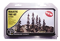 Woodland Scenics 1113 All Scale Realistic Trees Kits(TM) - Pines -- Forest Green - 2-1/2 to 6" 6.4 to 15.2cm pkg(24)