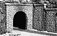 Woodland Scenics 1155 N Scale Single Track Tunnel Portals pkg(2; Unpainted Hyrdrocal(R) Castings) -- Random Stone