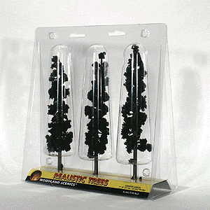 Woodland Scenics 1563 All Scale Ready Made Realistic Trees(TM) - Pines -- Conifer Green 7 to 8" pkg(3)