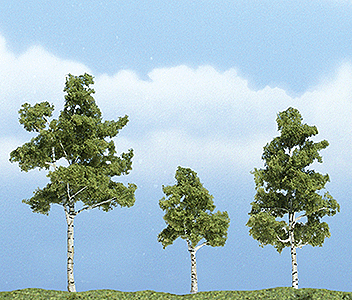 Woodland Scenics 1605 All Scale Ready Made Premium Trees(TM) - Deciduous -- Paper Birch; One Each: 1-1/2, 2-1/4 & 2-3/4" 3.8, 5.7 & 7cm