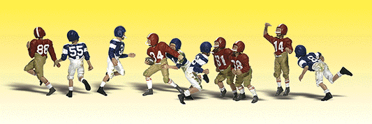 Woodland Scenics 2169 N Scale Scenic Accents(R) Figures -- Youth Football Players Playing 5-On-5 pkg(10)