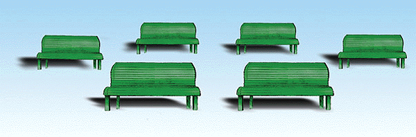 Woodland Scenics 2181 N Scale Scenic Accents(R) Details -- Park Benches pkg(6)