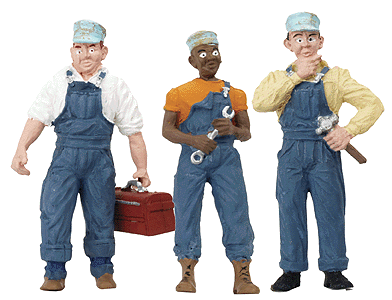 Woodland Scenics 2549 G Scale Scenic Accents(R) Figures -- Three Train Mechanics