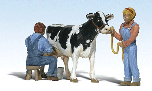 Woodland Scenics 2553 G Scale Scenic Accents(R) Figures -- Milkin' Ol Bessie