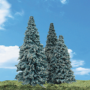 Woodland Scenics 3566 All Scale Woodland Classic Trees(R) Ready Made - Blue Needle -- 2-1/2 to 4" 6.3 to 10.1cm Tall pkg(5)