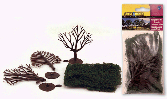 Woodland Scenics 4194 All Scale Large Trees - Scene-A-Rama(TM) -- Kit - 3 to 4" 7.6 to 10.2cm pkg(3)