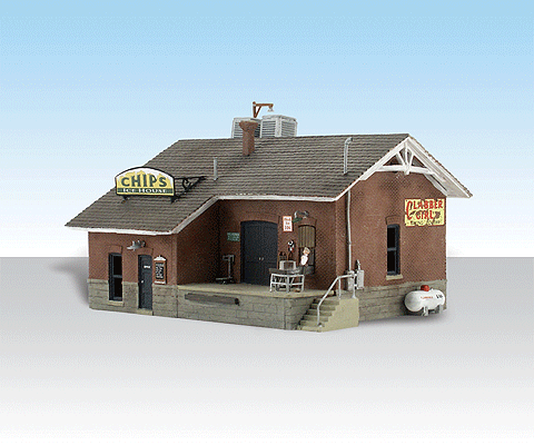 Woodland Scenics 4927 N Scale Chip's Ice House - Built & Ready Landmark Structures(R) -- Assembled - 3-71/6 x 2-17/32" 8.73 x 6.42cm