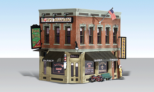 Woodland Scenics 5024 HO Scale Corner Emporium - Built-&-Ready Landmark Structures(R) -- Assembled - 4-3/16 x 2-3/4" 10.6 x 7cm