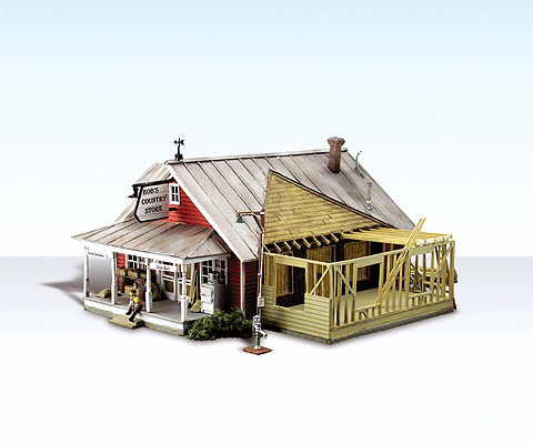 Woodland Scenics 5031 HO Scale Country Store Expansion - Built-&-Ready Landmark Structures(R) -- Assembled - 7-1/8 x 6-13/16" 18 x 17.3cm