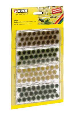 Noch 7006 All Scale Grass Tufts XL -- Dark Green, Medium Green, Brown, Golden Yellow 3/8" 9mm Fibers pkg(104)