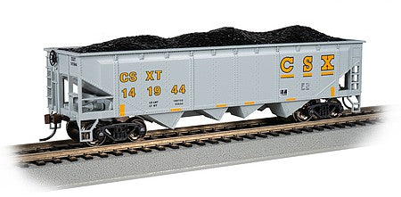 Bachmann 17615 HO Scale 40' Quad Hopper - Ready to Run - Silver Series(R) -- CSX (gray, yellow)