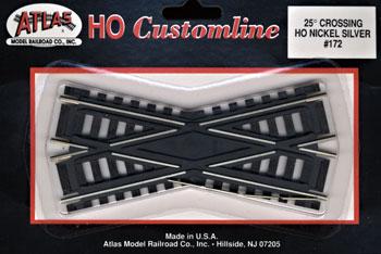 Atlas Model Railroad 172 HO Scale Custom-Line(R) Crossing - Code 100 -- 25-Degree, 4-1/2"  11.4cm, Black Ties