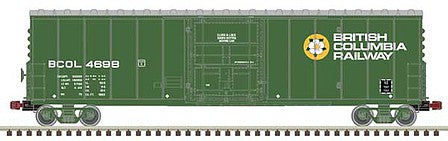 Atlas Model Railroad 20006534 HO Scale NSC 50' Newsprint Plug-Door Boxcar - Ready to Run -- British Columbia Railway BCOL 4664 (green, white, Dogwood Logo)