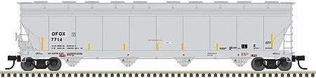 Atlas Model Railroad 20006742 HO Scale ACF 5701 Centerflow Plastics Hopper - Ready to Run - Master(R) -- Residco OFOX 7714 (gray)