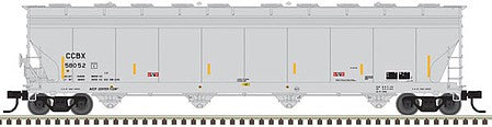 Atlas Model Railroad 20006744 HO Scale ACF 5701 Centerflow Plastics Hopper - Ready to Run - Master(R) -- Union Carbide CCBX 58052 (gray)