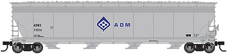 Atlas Model Railroad 20006749 HO Scale ACF 5701 Centerflow Grain Hopper - Ready to Run - Master(R) -- ADM 75016 (gray, blue, Molecule Logo)