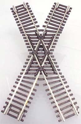 Atlas Model Railroad 2043 N Scale Code 55 Track w/Nickel-Silver Rail & Brown Ties -- 45-Degree Crossing