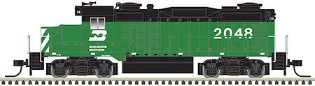 Atlas Model Railroad 40004491 N Scale EMD GP20 - Standard DC - Master(TM) Silver -- Burlington Northern 2048 (Cascade Green, black, white)